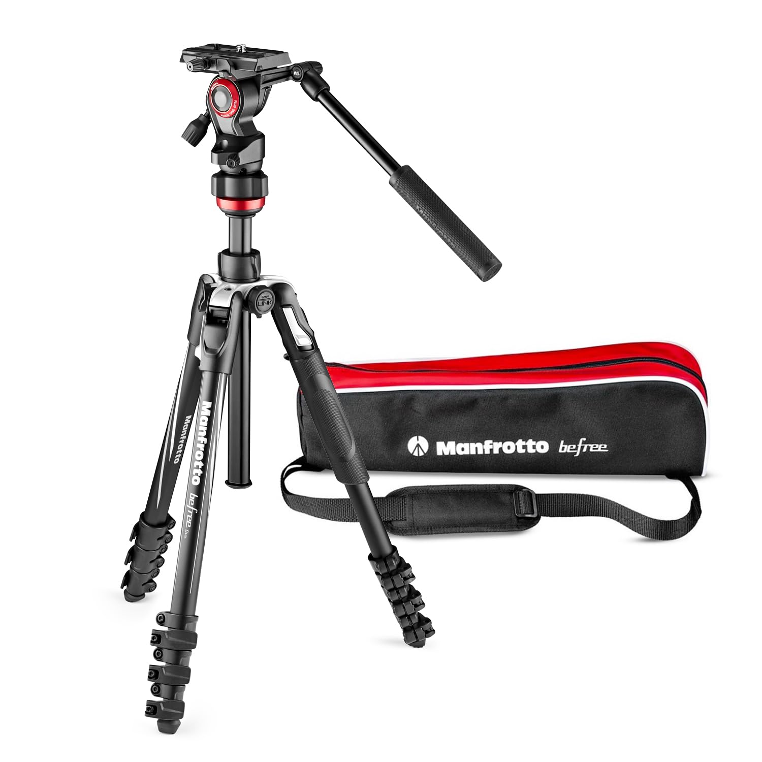 Manfrotto Befree Travel, Light Weight, Fluid Drag System Professional Video Tripod, Black (Mvkbfrl Liveus)