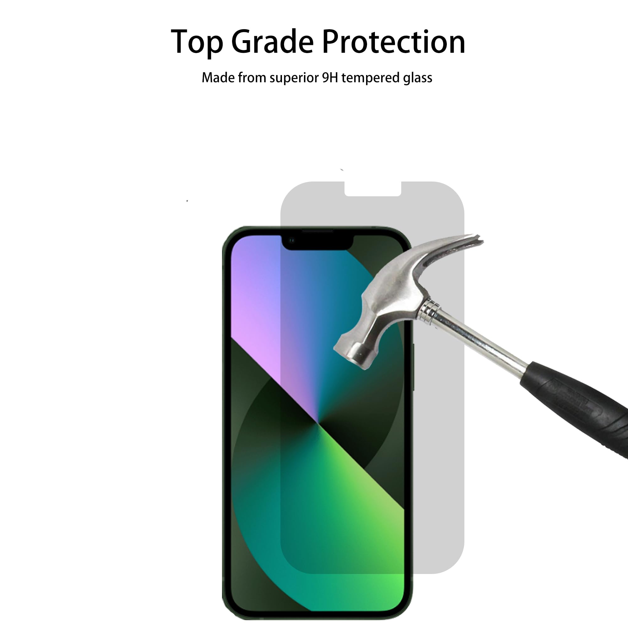 Hkkais Privacy Screen Protector For Iphone 13 Anti Spy Private Tempered Glass Film 2 Pack Camera Lens Protector Film 2 Pack Easy