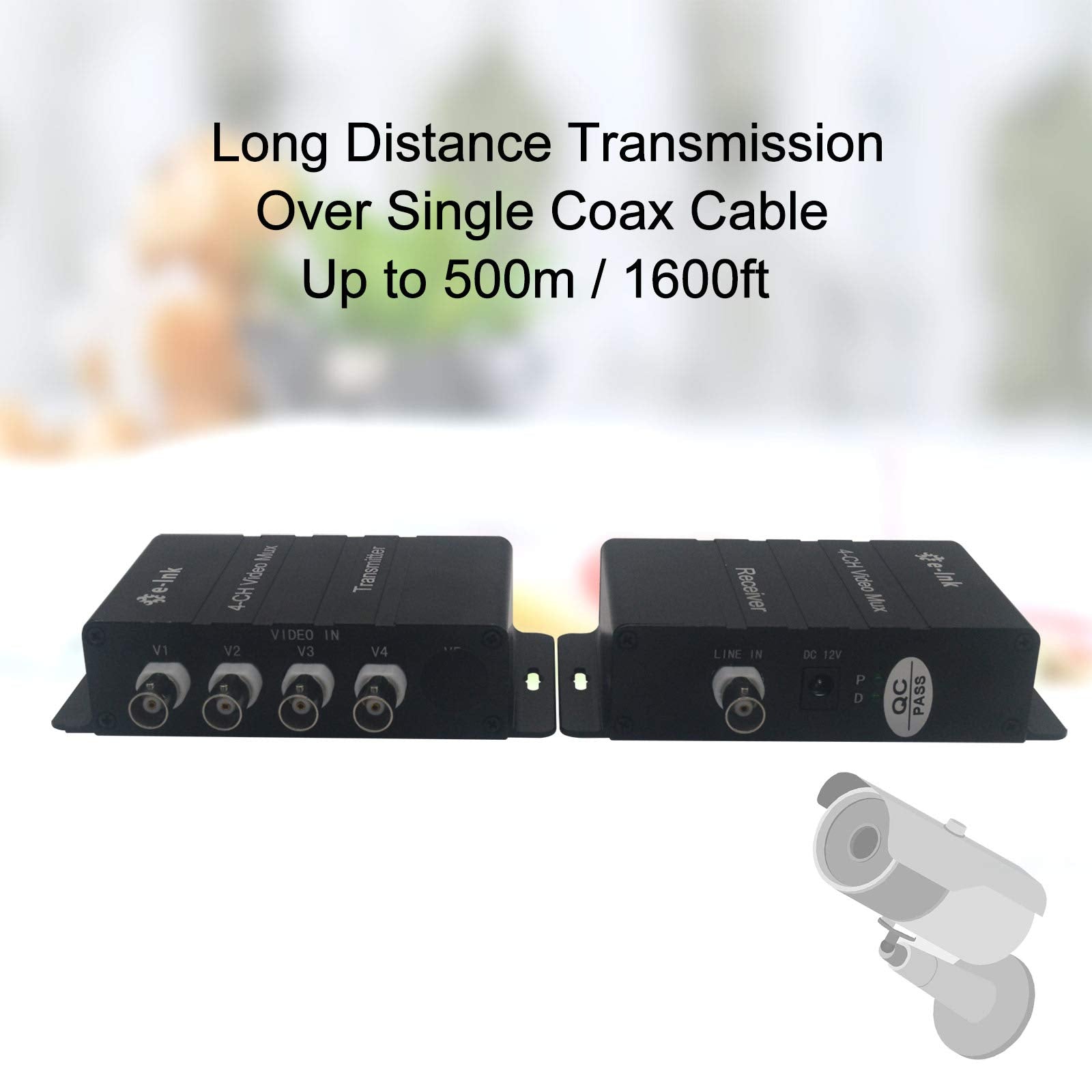 E Link 4 Channel Video Multiplexer   4Ch Cctv Video Multiplexer Over 1 Coaxial Cable For Standard Analog Cameras