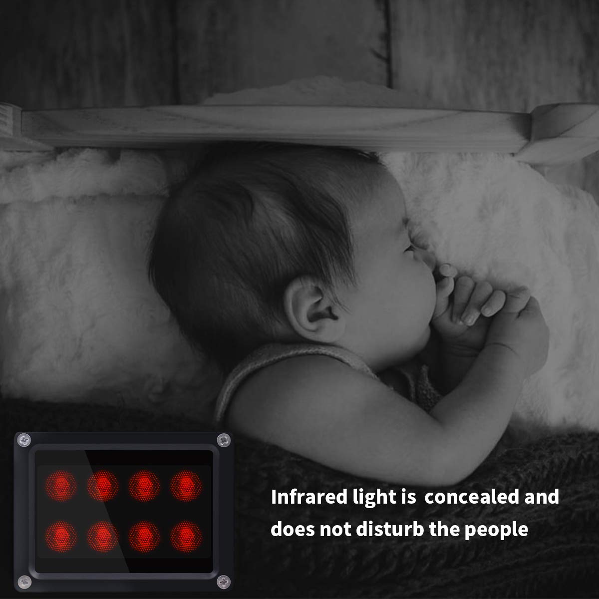 {8 Led Waterproof } Ir Illuminator High Power Wide Angle Long Range Infrared Light, 120Ft 850Nm 12V Ir Flood Lights With Power Adapter For Night Vision Cctv & Ip Security Camera, Outdoor / Indoor Use