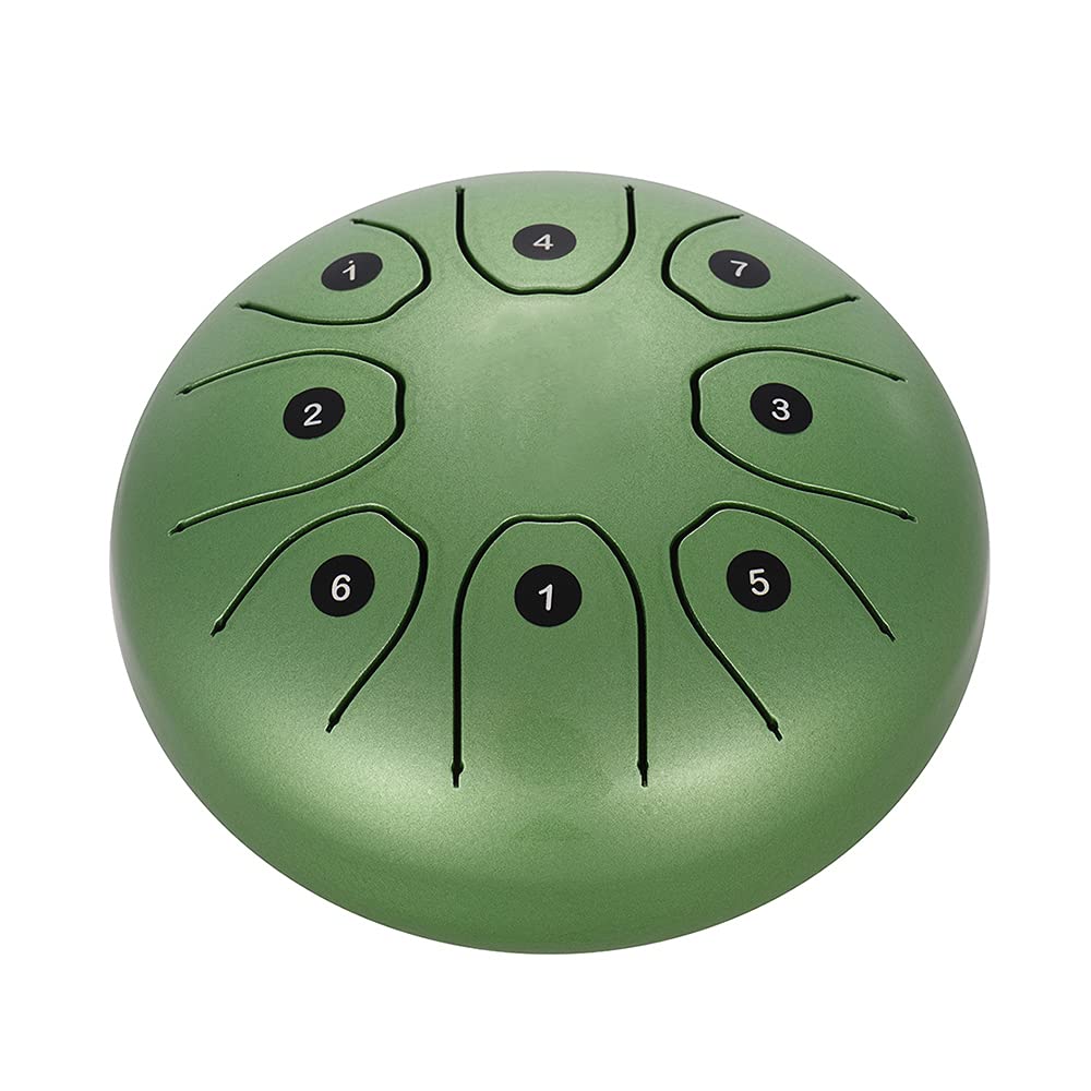 pekdi 5.5 Inch Mini 8Tone Steel Tongue Drum C Key Percussion Instrument Hand Pan Drum with Drum Mallets Carry Bag