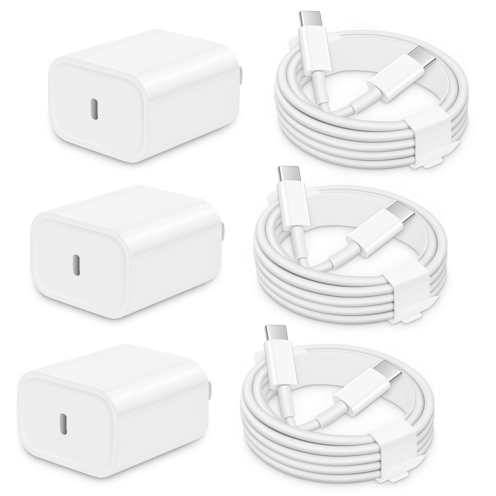 3 Pack I Phone 16 15 Charger Fast Charging, 20W Usb C Fast Charger Block With 6Ft Type C Charger Cord Compatible With Phone 16 1