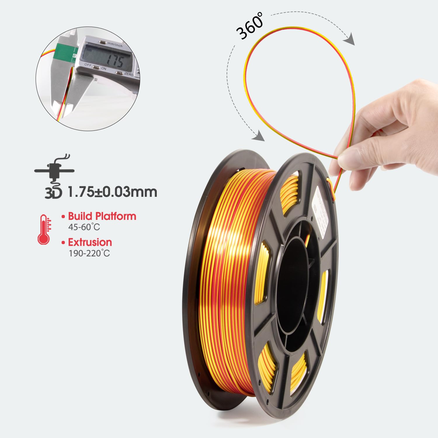 Isanmate 3D Printer Filament, Pla Filament 1.75Mm Bundle, Dual Color Filament Silk Pla, Dimensional Accuracy +/  0.03 Mm, 250G X