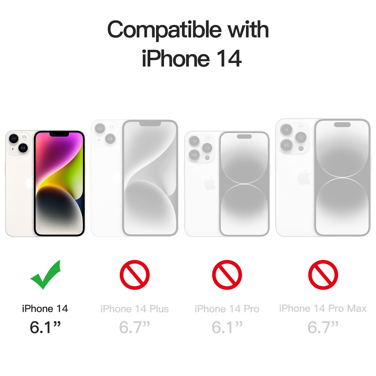 Jetech Magnetic Case For Iphone 14 6.1-Inch Compatible With Magsafe Wireless Charging, Shockproof Phone Bumper Cover, Anti-Scrat