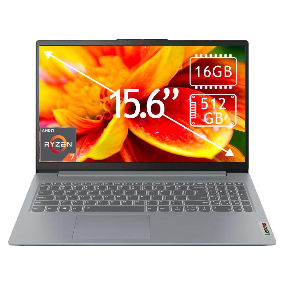 Lenovo IdeaPad Slim 3 15.6 Full HD Touchscreen Laptop  AMD Ryzen 7 5825U, 16GB Memory, 512GB SSD, Arctic Grey