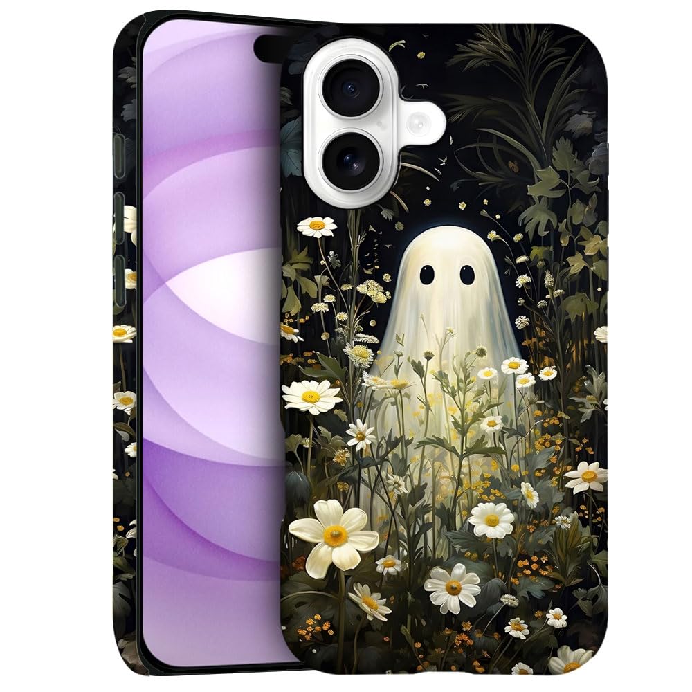 Case for iPhone 17 - Slim Fit Anti-Scratch Phone Case for Girl Women - Floral Ghost Flower Pastel Goth (Frosted)