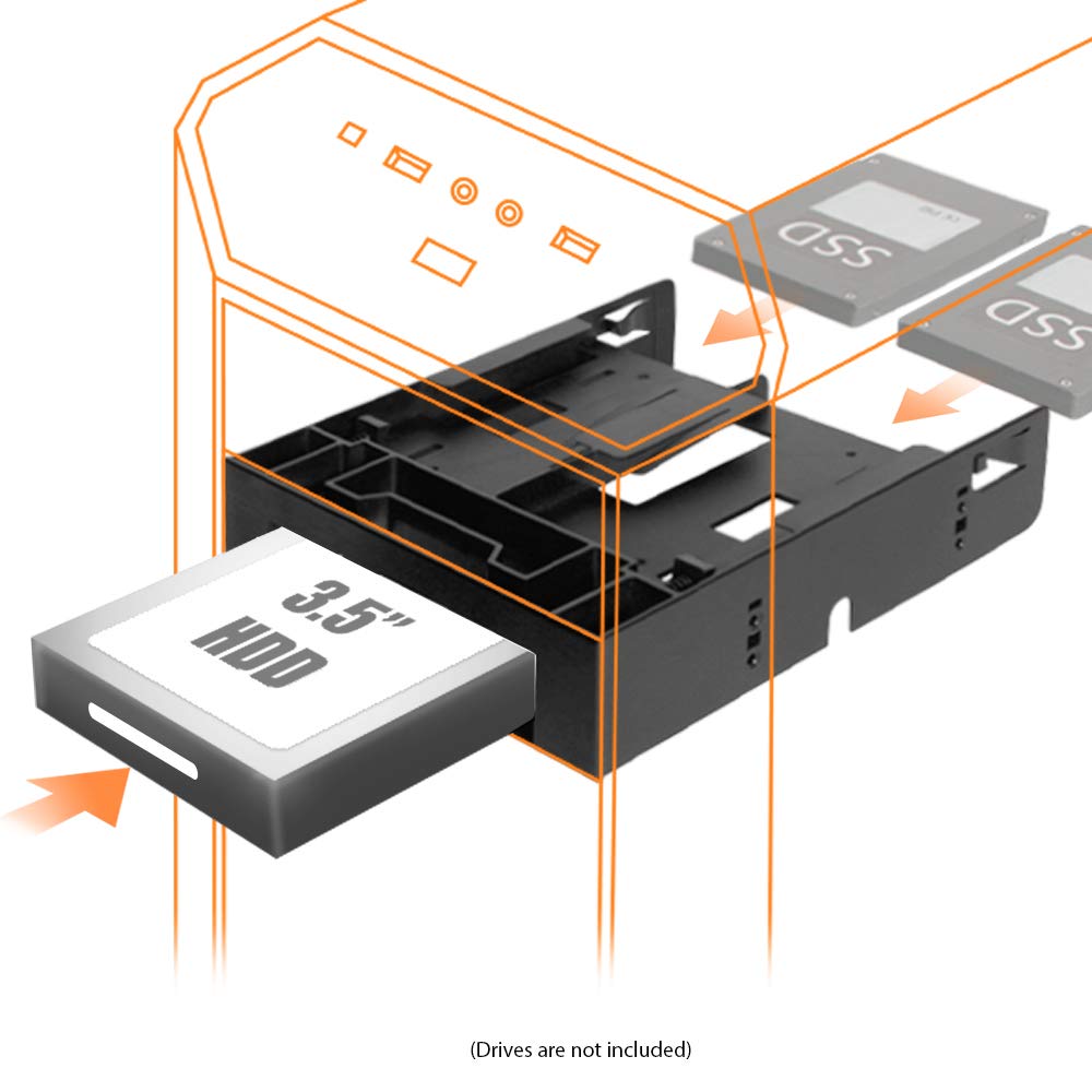 Icy Dock Dual 2.5'' Hdd/Ssd & One 3.5'' Hdd/Device Front Bay To External 5.25'' Bay Ssd Mounting Bracket   Flex Fit Trio Mb343Sp