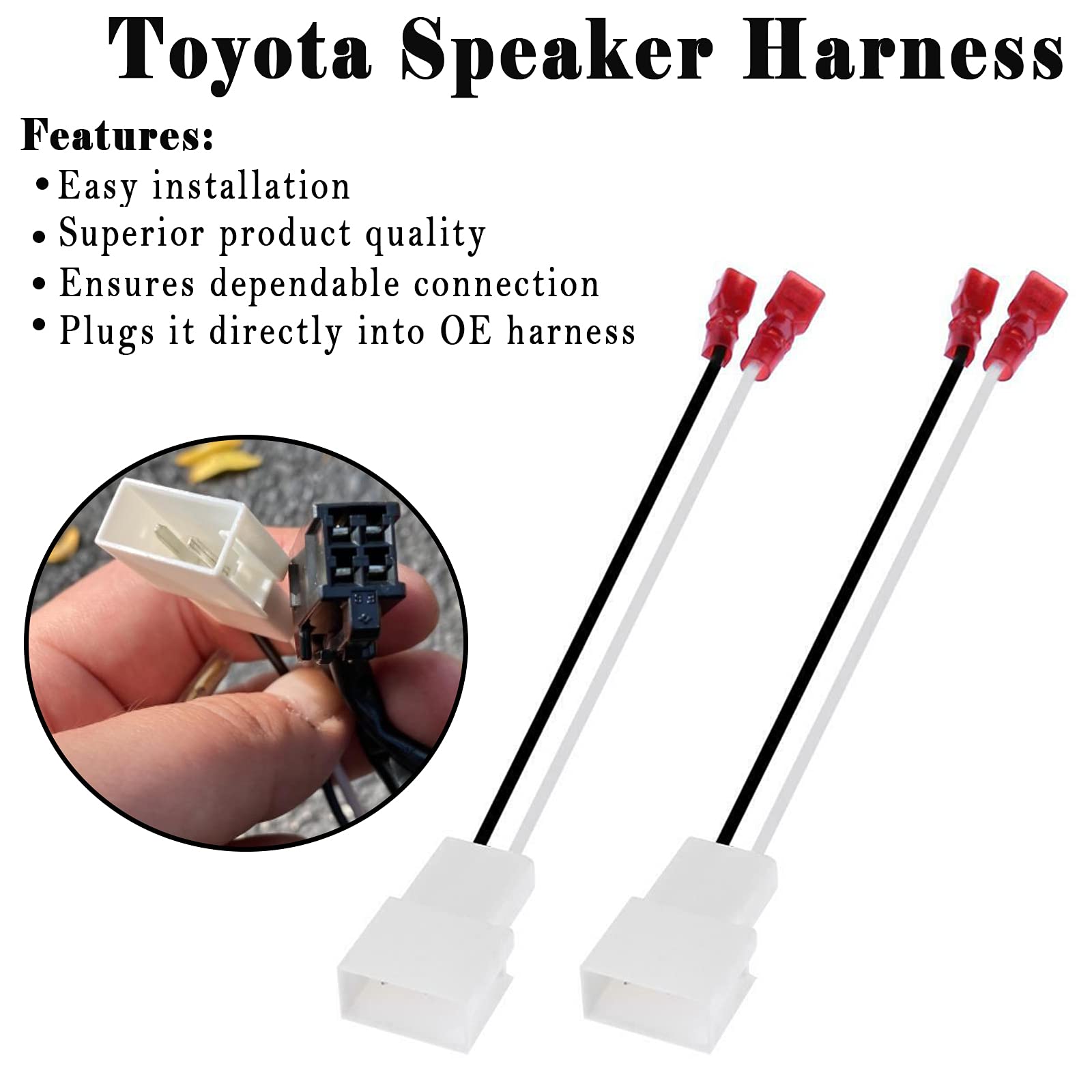 4 Pack 72 8104 Speaker Harness Adapter Compatible With Toyota Speaker Wire Harness Adapter Plug Compatible With Toyota Tacoma Tundra Camry Corolla 4 Runner Scion Pontiac Speaker Wiring Harness Adapter
