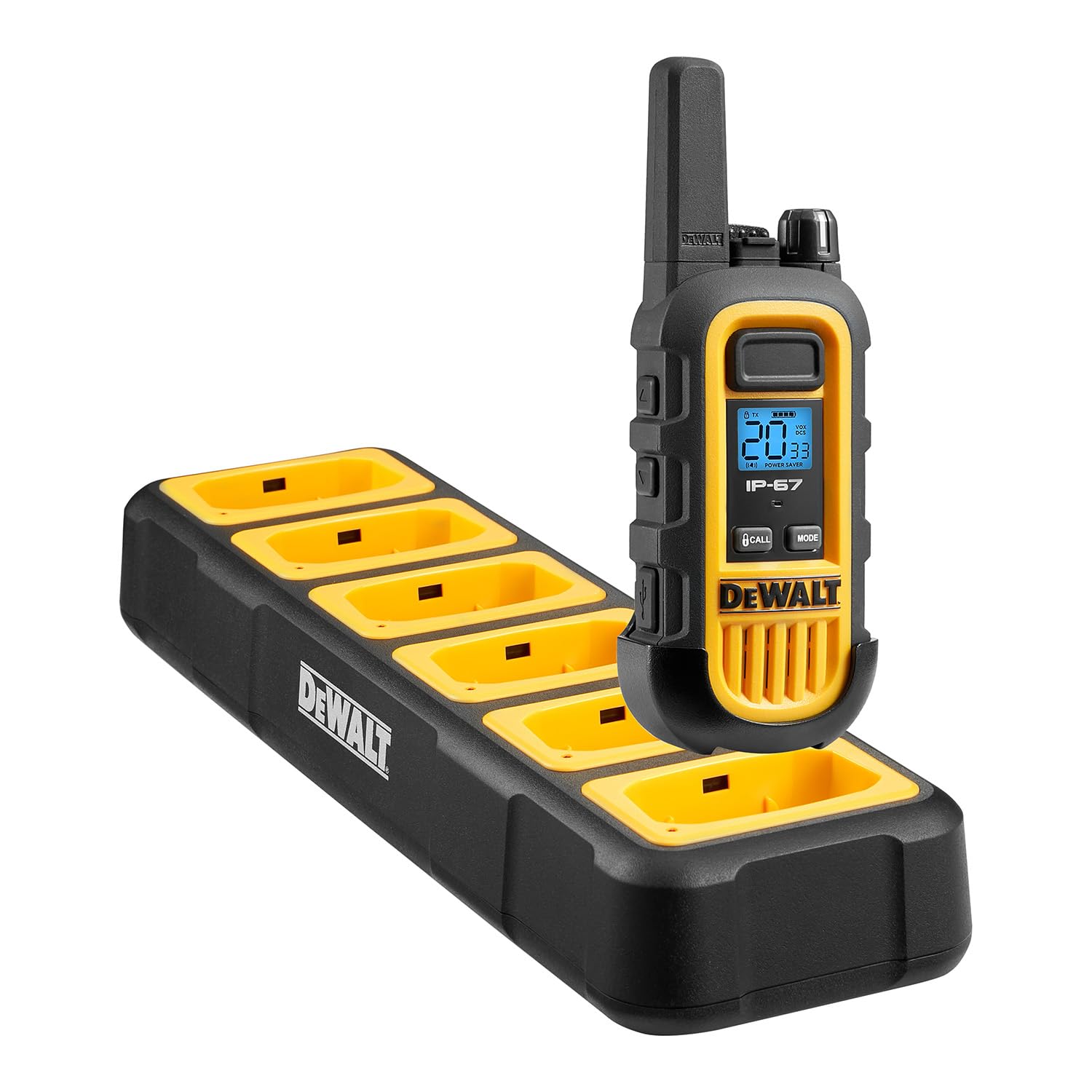 Dewalt Dxfrs300 1 Watt Heavy Duty Walkie Talkies   Waterproof, Shock Resistant, Long Range & Rechargeable Two Way Radio With Vox (24 Pack W/ 4X Gang Chargers) (4Dxfrs300 Bch6)