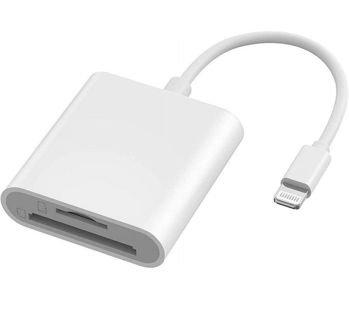 Sd Card Reader For Iphone Ipad, Apple Mfi Certified Iphone Sd/Micro Sd Card Reader Adapter Cable With Dual Slots For Slr Cameras