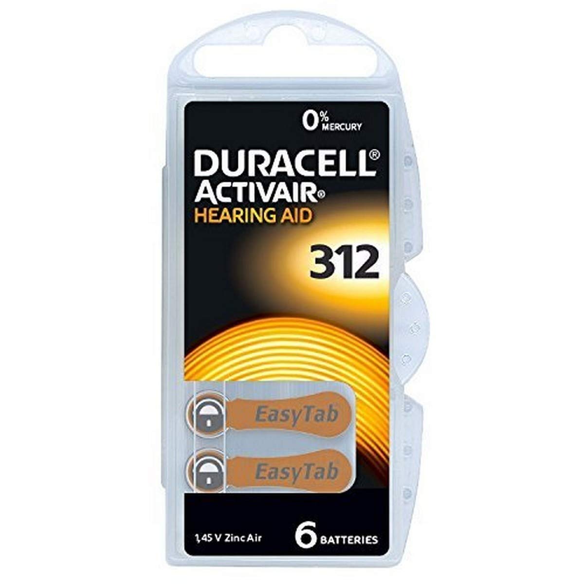 Duracell Hearing Aid Batteries Size 312, 60 Count (Pack Of 1) Batteries
