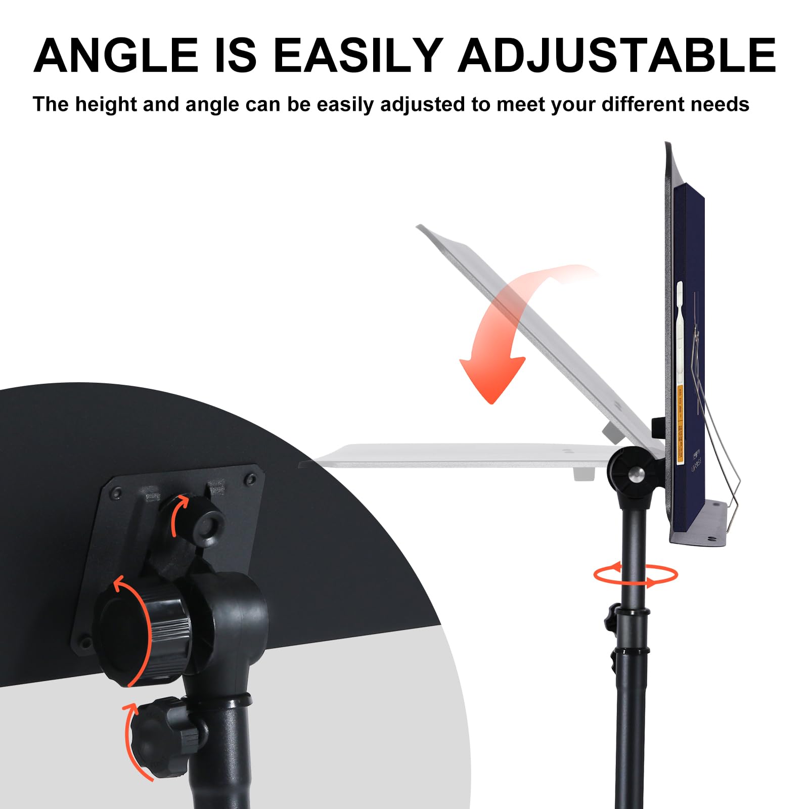 Aodsk Sheet Music Stand,5 In 1 Dual Use Folding Sheet Music Stand & Desktop Book Stand With Portable Carrying Bag & Music Sheet