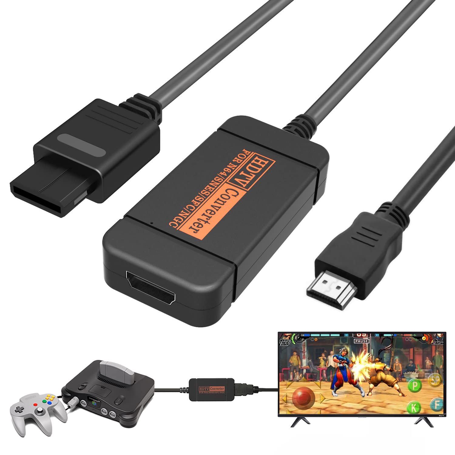 Yoxxzus N64 Hdmi Adapter, Hdmi Converter With Hdmi Cable For N64/Gamecube/Snes