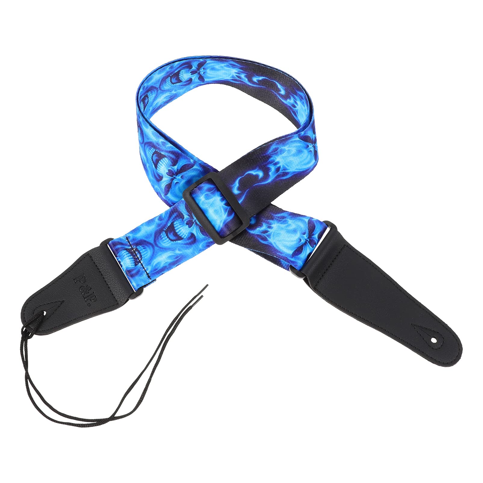 HEALLILY Vintage Guitar Strap for Bass Acoustic and Guitar New Year Gift for Men Women Guitarists ( Blue Black )