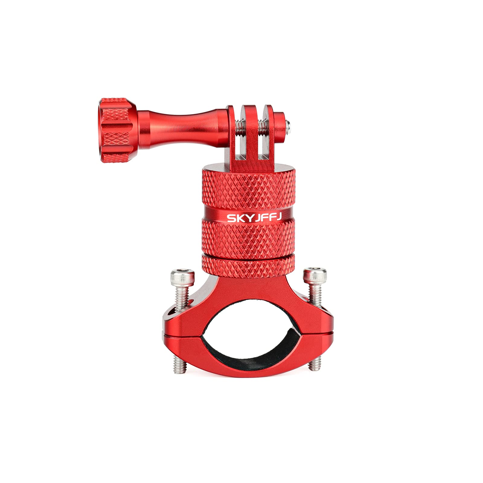 Skyjffj Mountain Bike Camera Handlebar Mount For Gopro Hero 8/9/10/11/12,360 Degree Rotation Aluminum Motorcycle Bicycle Rack Mount Holder For Dji Osmo Action,Akaso/Yi & Action Camera Accessories(Red)