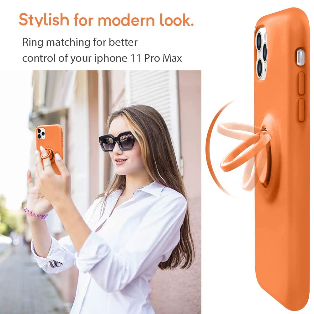 Mocca For Iphone 11 Pro Max Silicone Case With Kickstand | Anti Scratch | Soft Microfiber Lining Full Body Shockproof Protective