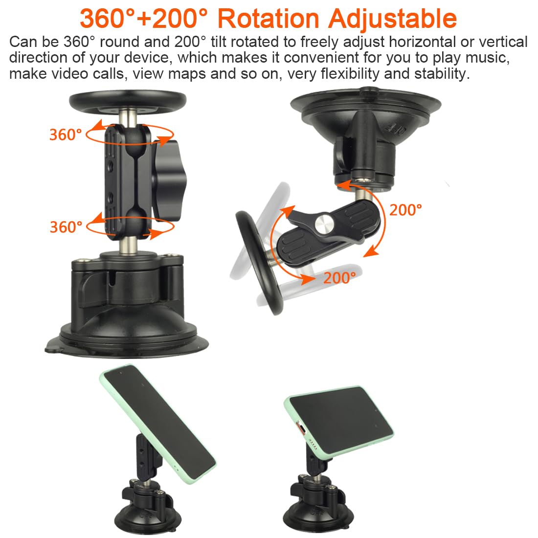 Dekeenstar Double Socket Arm Connects To 17Mm Ball Head Adapter Mount Compatible With Garmin Gps Mount Ram Mounts Car Bike Motor