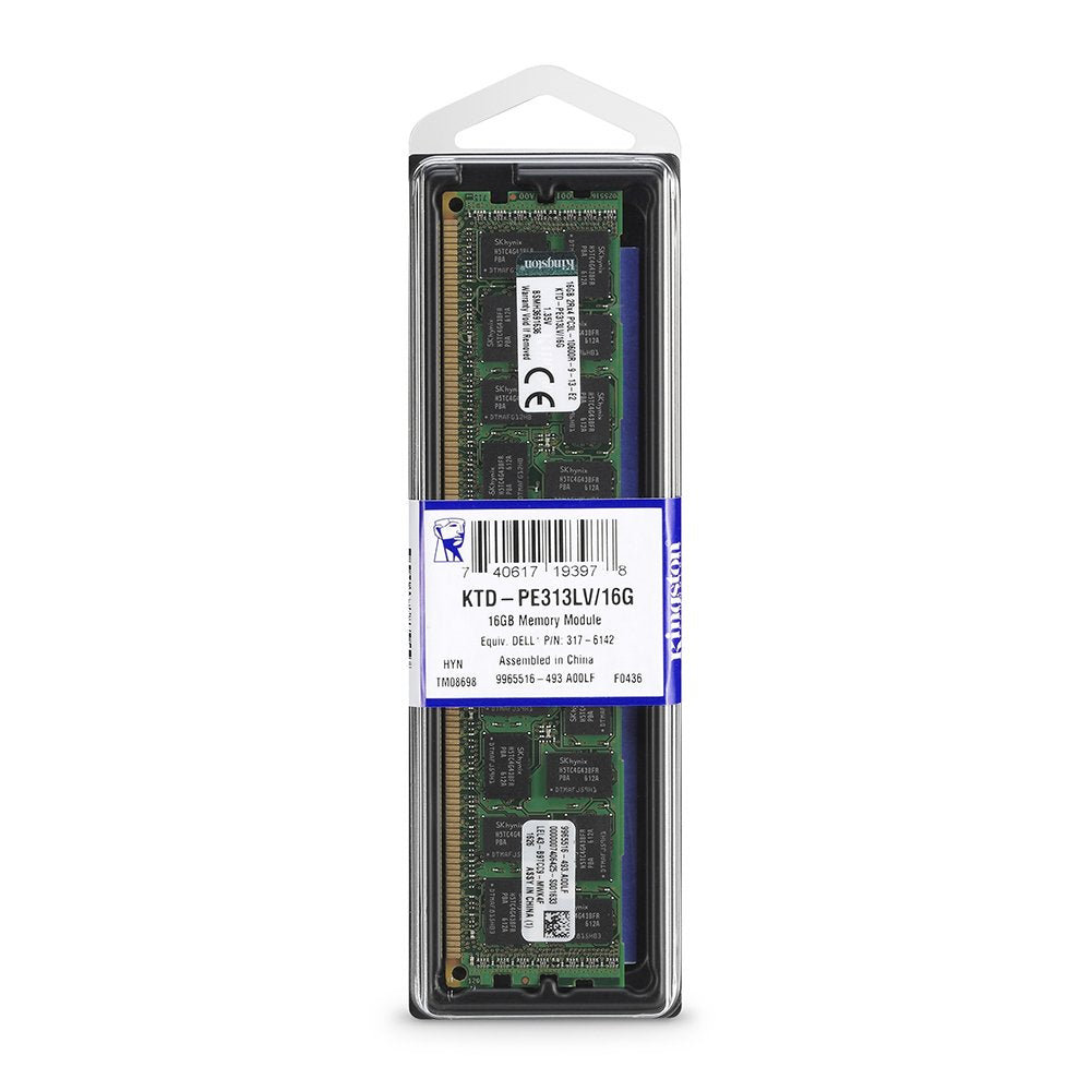 Kingston Technology 16Gb 1333Mhz Reg Ecc Low Voltage Memory Module For Dell (Ktd-Pe313Lv/16G)