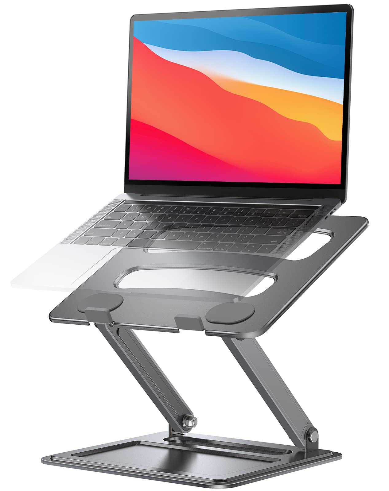 Loryergo Adjustable Laptop Stand, Portable For 17.3Inch Laptops, Holds Up To 17.6Lbs, Ergonomic Posture & Heat Dissipation   Gra
