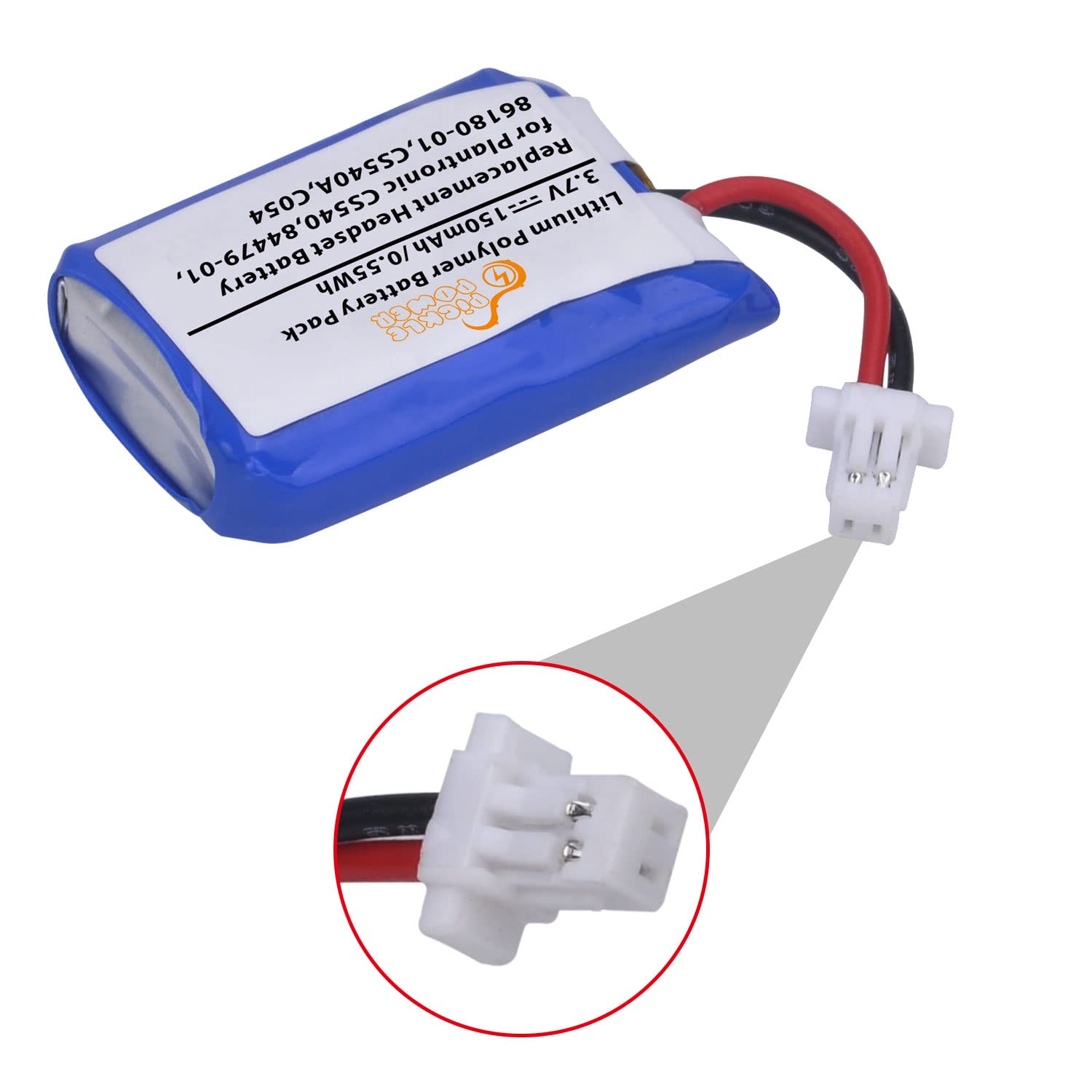 Pickle Power Cs540 C054 Battery, 2 Pack Replacement Battery For Plantronics Cs540 Cs540A C054 Wireless Headset 84479 01, 86180 0