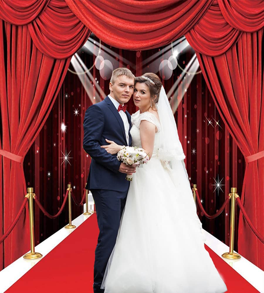 10X10Ft Hollywood Theme Party Decorations Photo Backdrops Red Carpet Backgrounds Vinyl Photography Background Backdrops For Wedd
