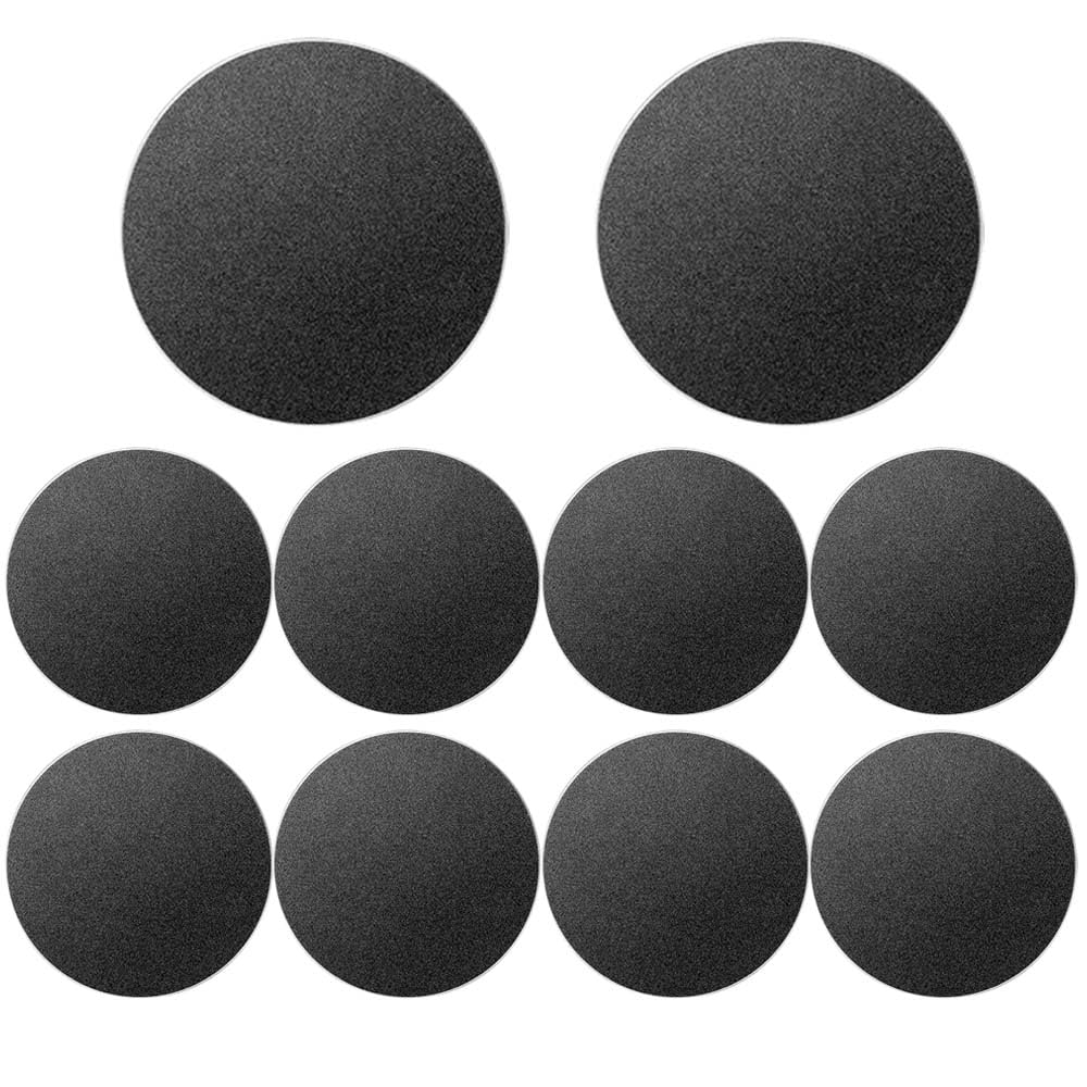 ANRACHEL Universal Metal Plate with Adhesive for Magnetic Car Phone Holders, Wall, Magnets. Round Disk Iron Sheets (Black,10 Pac