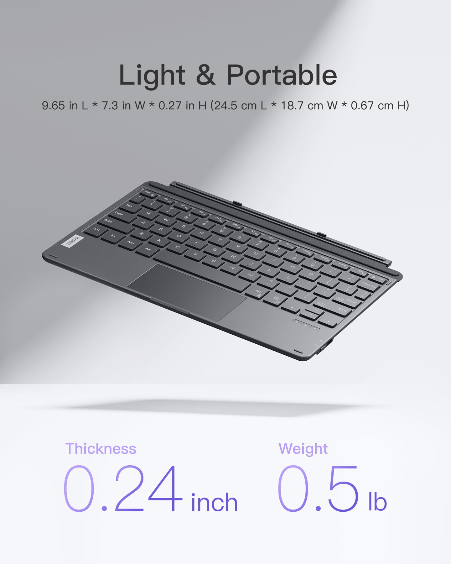 Inateck For Surface Go Keyboard, Bluetooth 5.3, 7 Color Backlight, Compatible With Surface Go 4 (2023), Surface Go 3/2/1 Gen, Wi