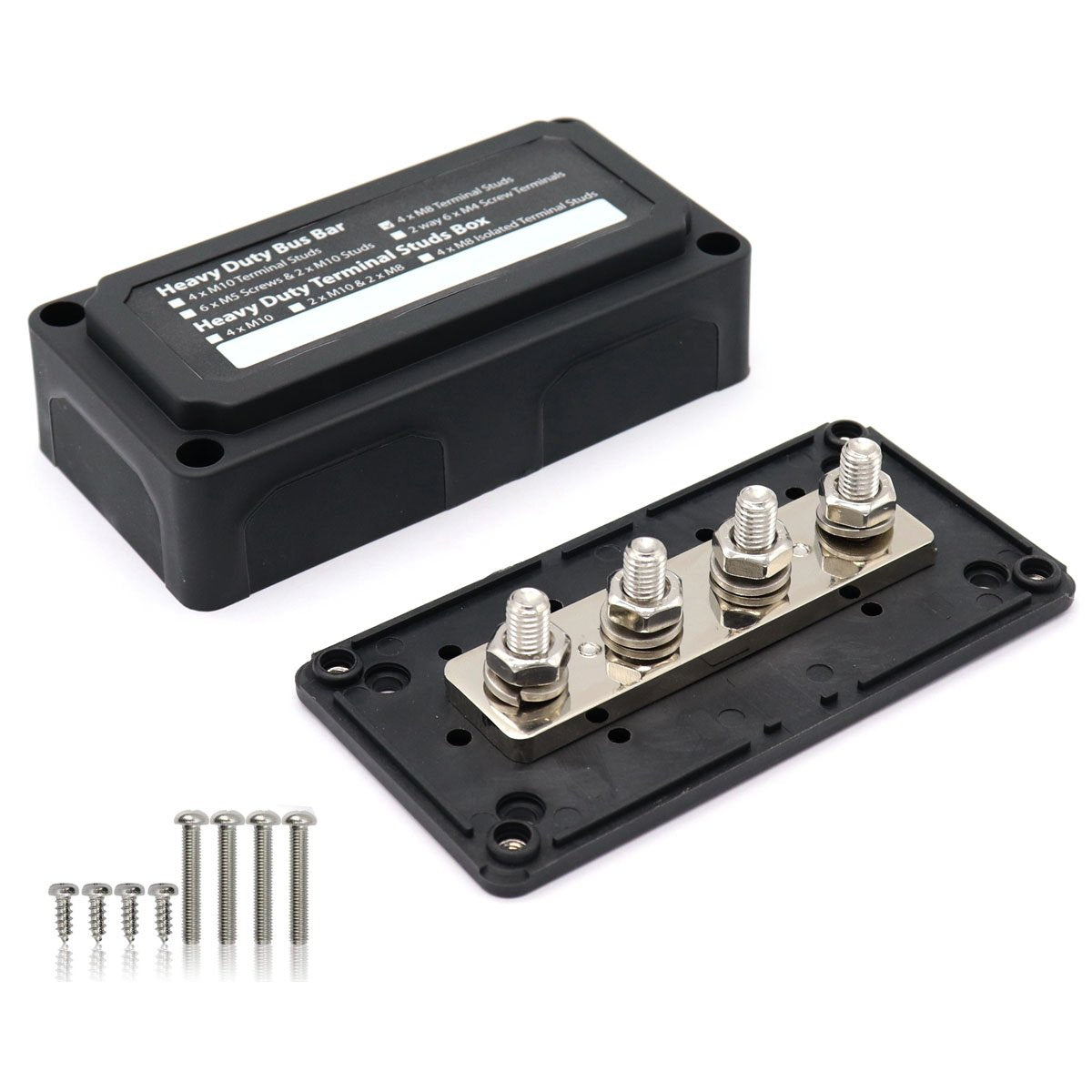 T Tocas 300A Heavy Duty Bus Bar Module Design Power Distribution Block Battery Junction Block With 4X M8 (5/16'') Terminal Studs
