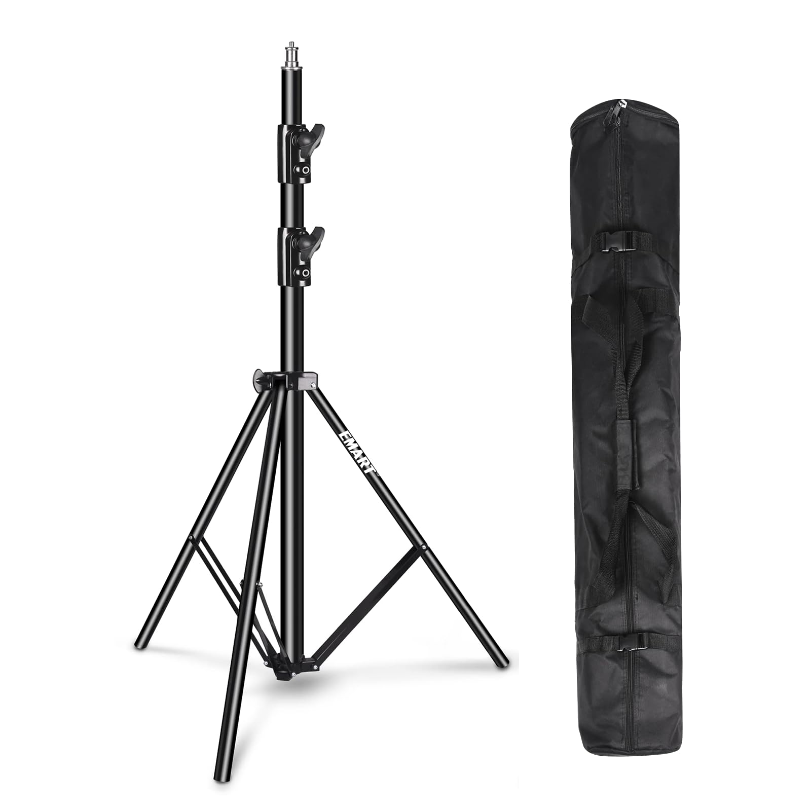 EMART Heavy Duty Light Stand 8.5ft, Spring Cushioned, Aluminum Alloy Construction, Photo Video Studio Tripod with Carrying Bag f