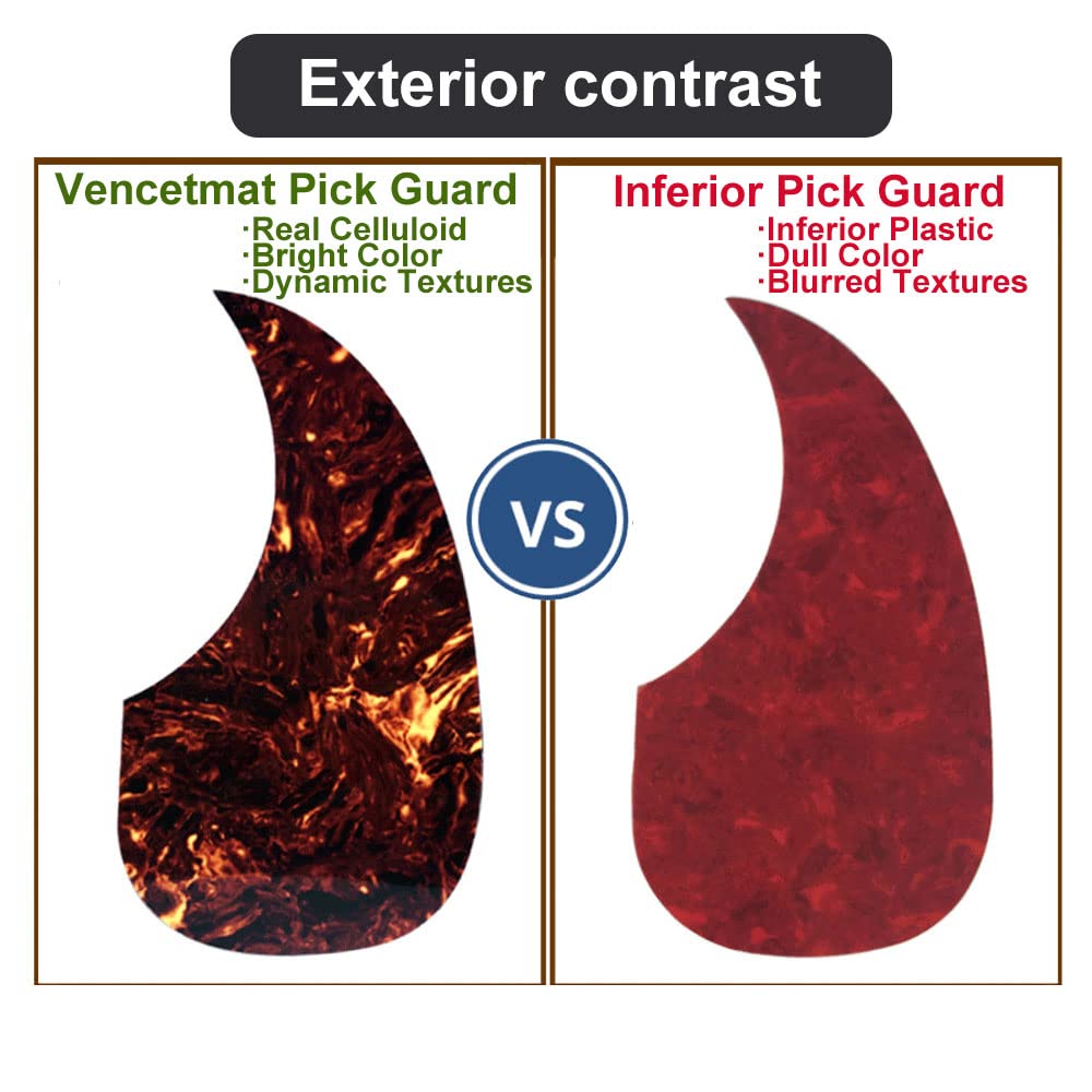 Vencetmat Acoustic Guitar Pickguard Fit For Martin Flame Red