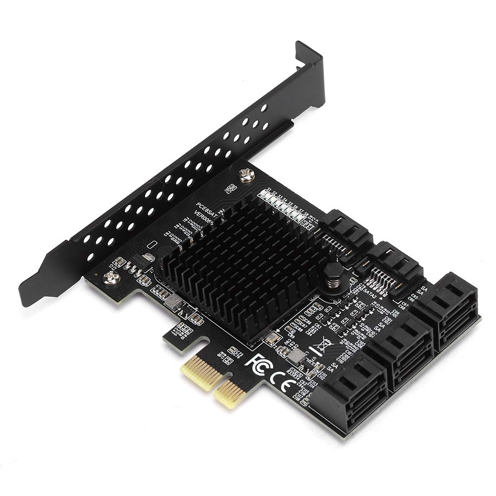 Heayzoki 8 Ports Pci E To Sata 3.0 Card,Pci Express Pci E Expansion Card,Pci E To Sata3.0 Controller Expansion Board,For Windows