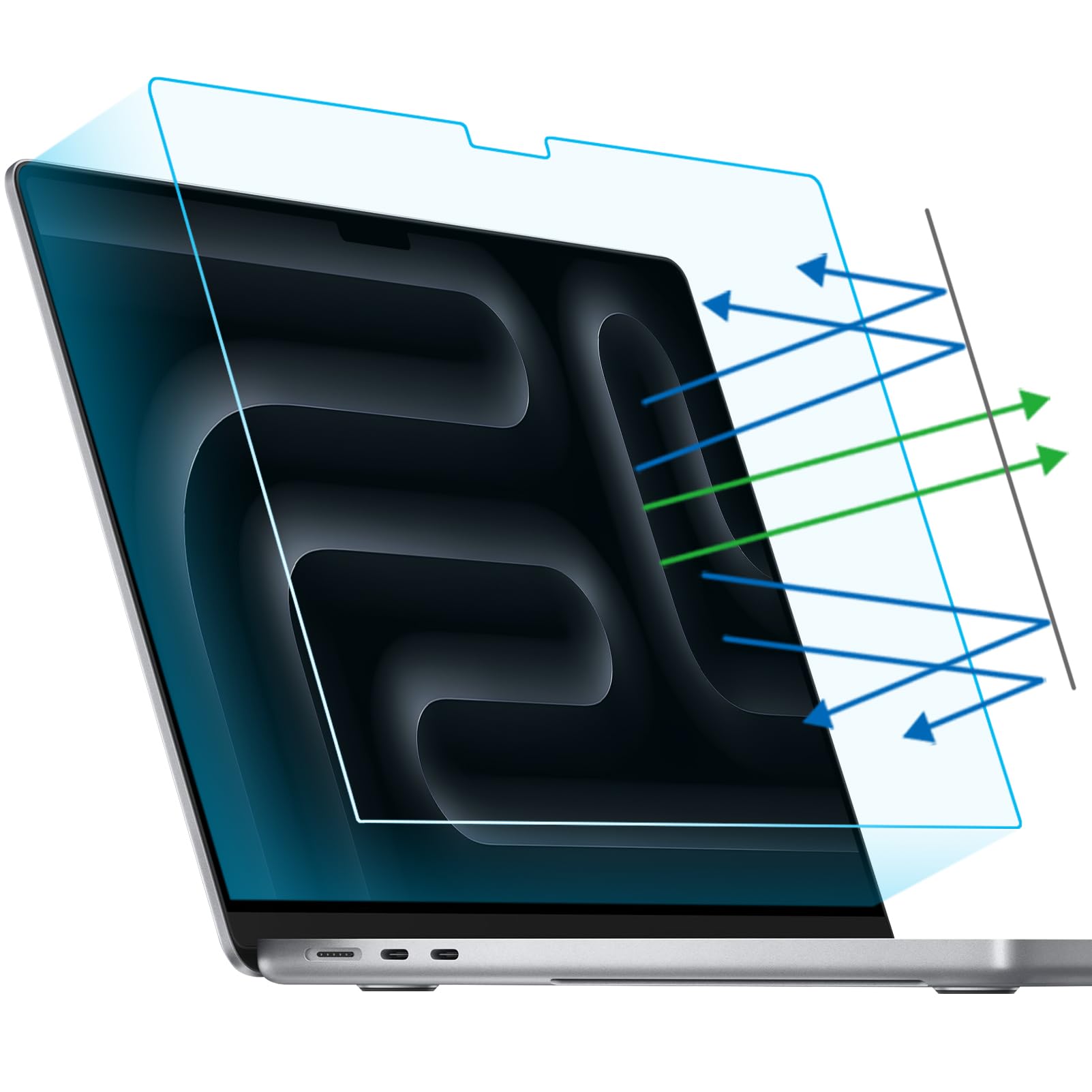 F Forito 2 Pack Anti Blue Light Laptop Matte Screen Protector Compatible With 2023 Macbook Pro 16 Inch M3 /M3 Pro /M3 Max Model