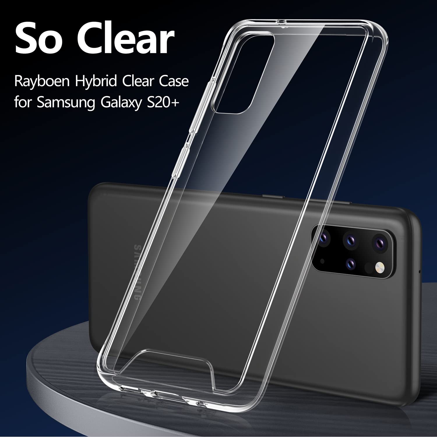 Rayboen Samsung Galaxy S20 Plus 5G Phone Case Crystal Clear Shockproof Hard Plastic Back Soft TPU