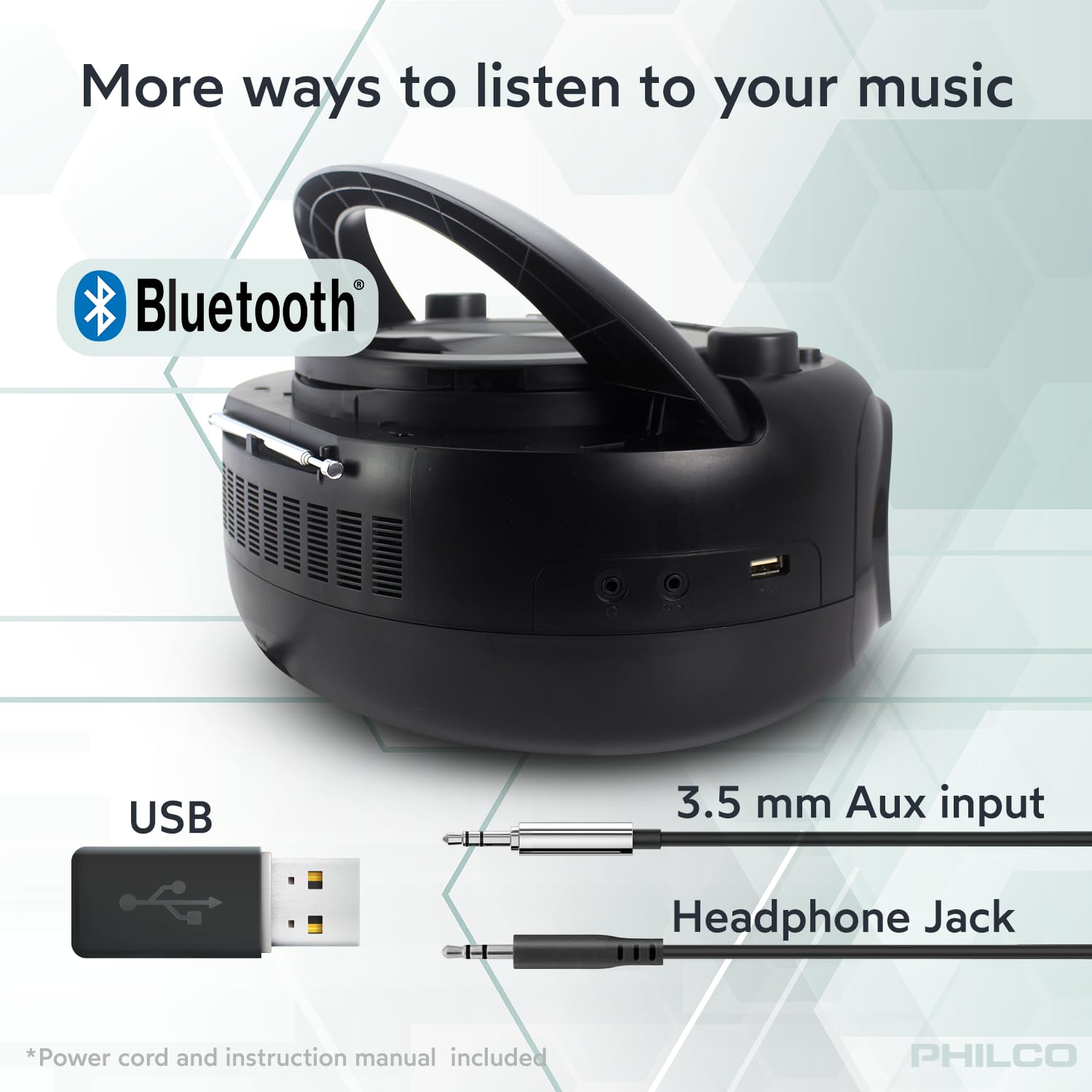 Philco Bluetooth Cd Boombox With Cassette, Mp3 Cd Usb Playback The Ultimate Retro Music Combo With Best Class Sound Performance,