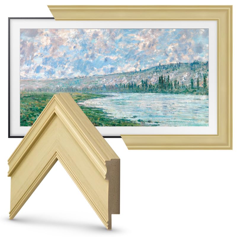 Frame My Tv Deco Tv Frames   Antique White Smart Frame Compatible Only With Samsung The Frame Tv (55', Fits 2021 2024 Frame Tv)