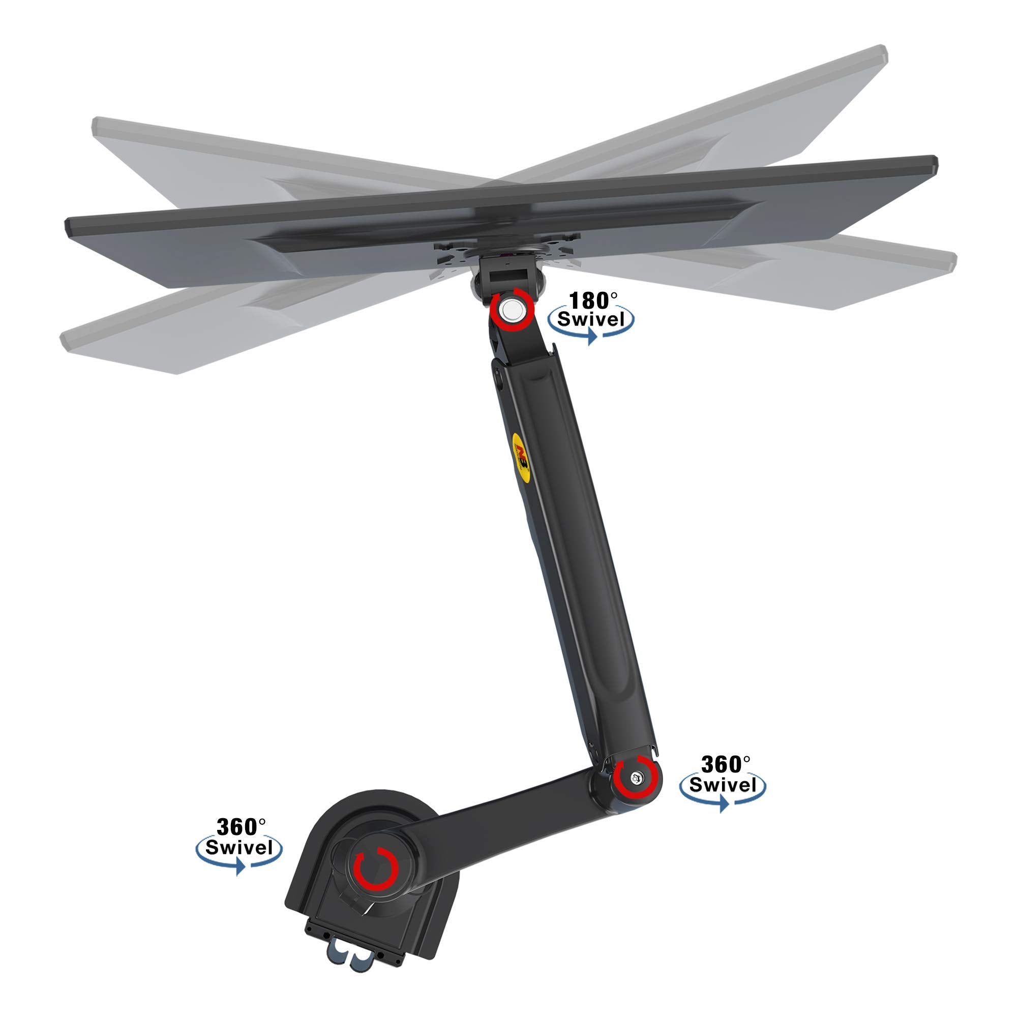 Nb North Bayou Dual Monitor Desk Mount Stand Full Motion Swivel Computer Monitor Arm Fits 2 Screens Up To 32'' With Load Capacit