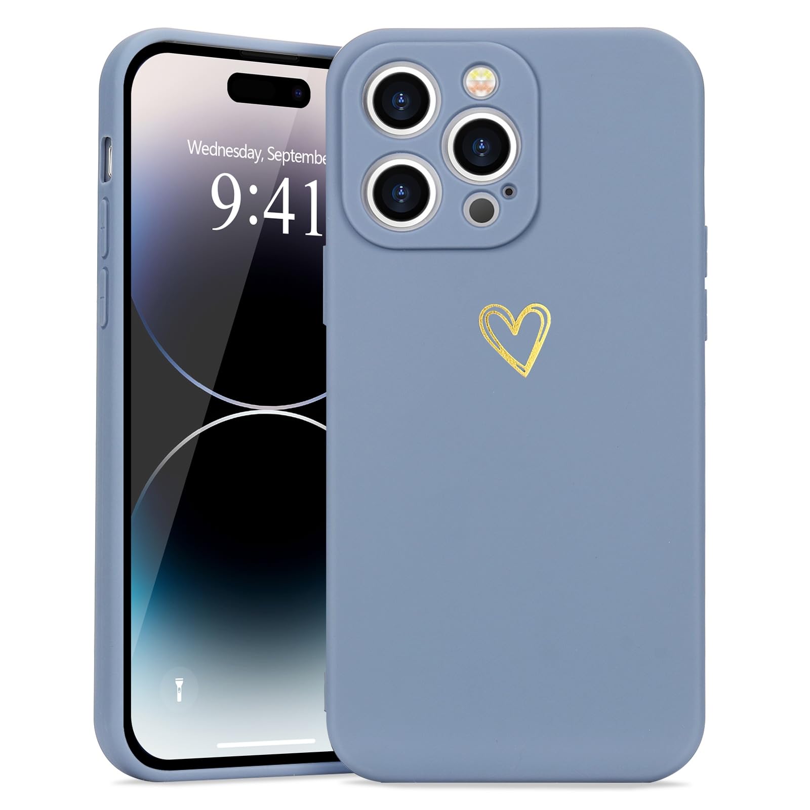 Wirvyuer For Iphone 14 Pro Max Case Cute Slim Shockproof Phone Case With Wireless Charging Support And Protection, Black