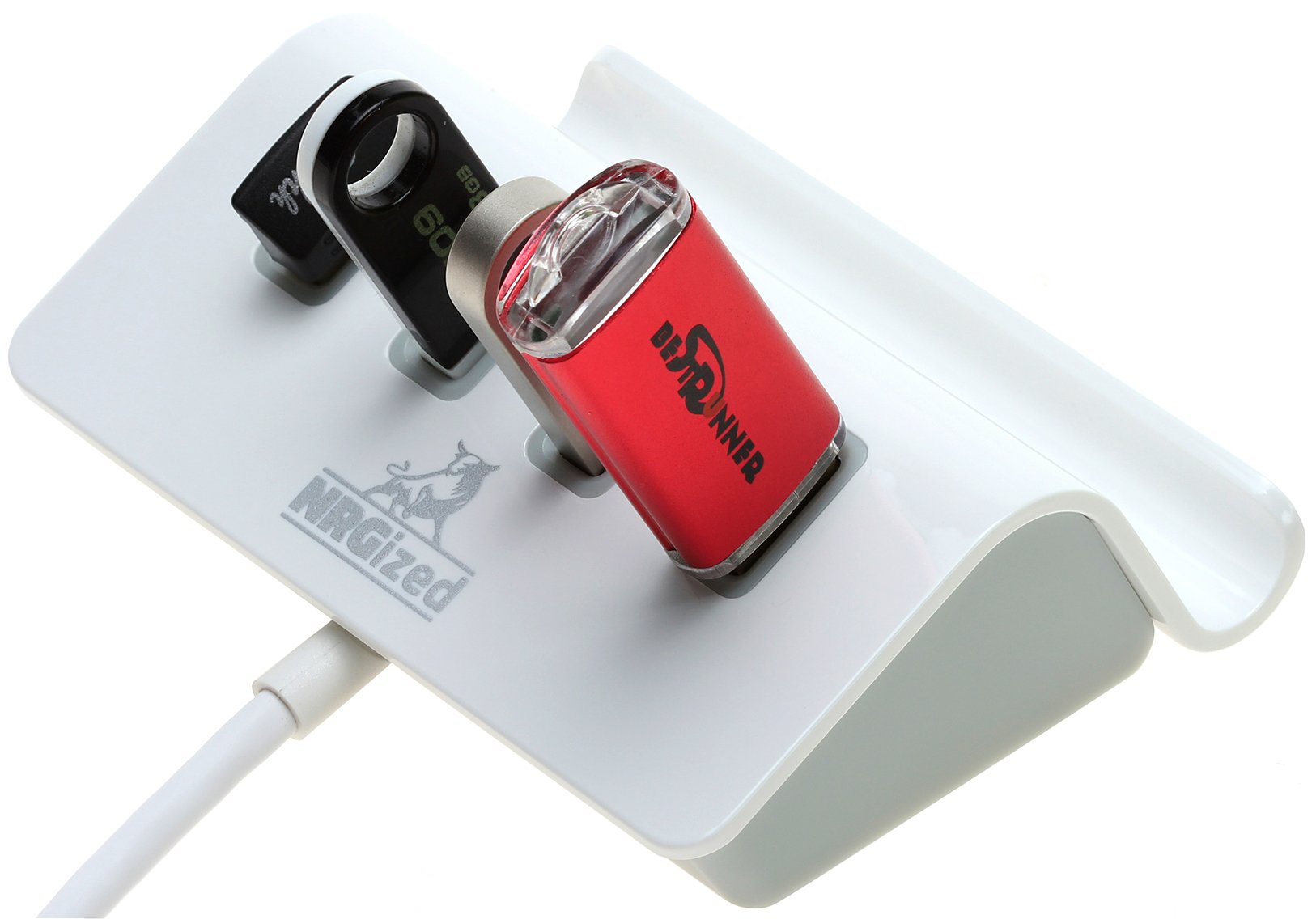 Artix M-325 Usb 3.0 4-Port Portable Hub (Not A Charger) With 2-Foot Usb 3.0 Cable - 4-Port Hub With Stand (Silver)