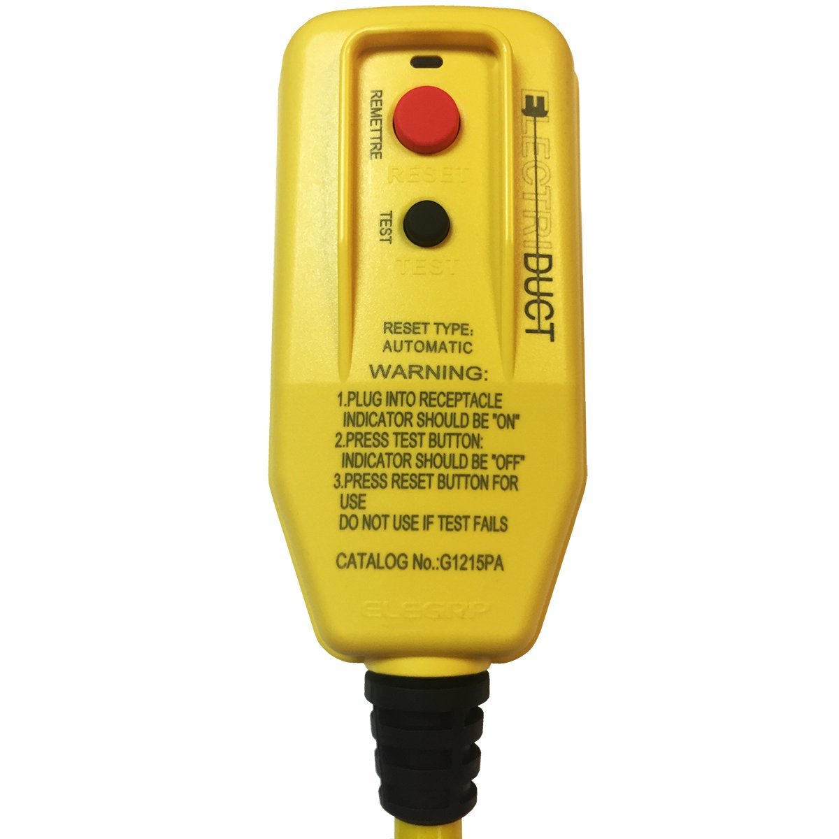 Electriduct Gfci Right Angle Adapter With 2Ft Triple Tap Cord Ul Outdoor Waterproof 15 Amp 12 Gauge Auto Reset Gfi