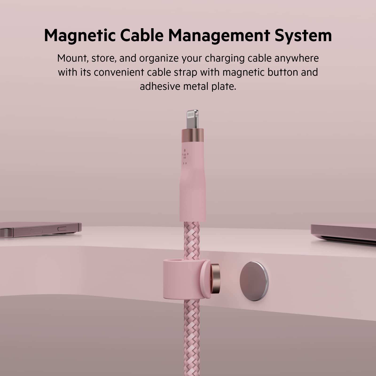 Belkin BoostCharge Pro Flex Braided USB C to Lightning Cable (2M/6.6ft), MFi Certified 20W Fast Charging PD Power Delivery for iPhone 14, iPhone 13, 12, 11, Pro, Pro Max, Mini, SE, iPad   Pink