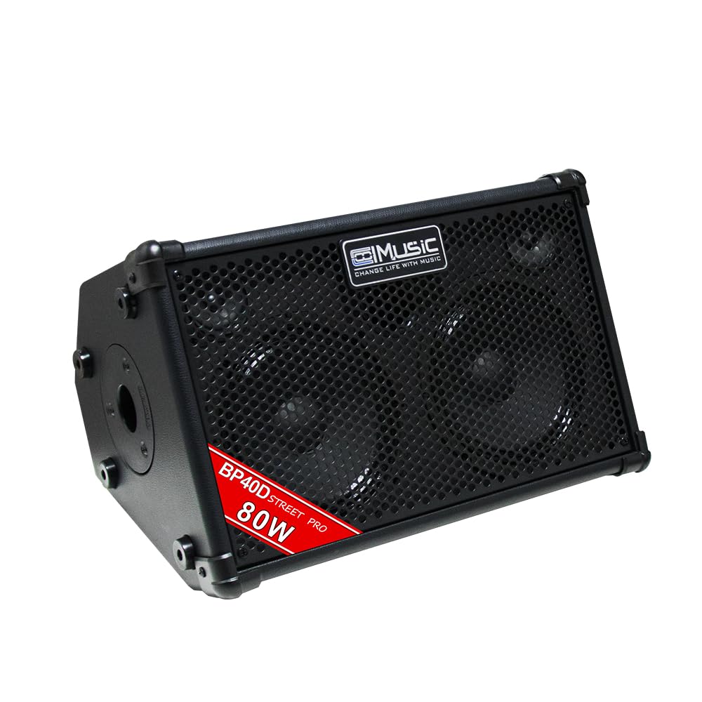 Coolmusic Bp40D Powered Acoustic Guitar Amplifier  Portable Bluetooth Speaker 80W W/Battery With Reverb Chorus Delay Effect, 6 I