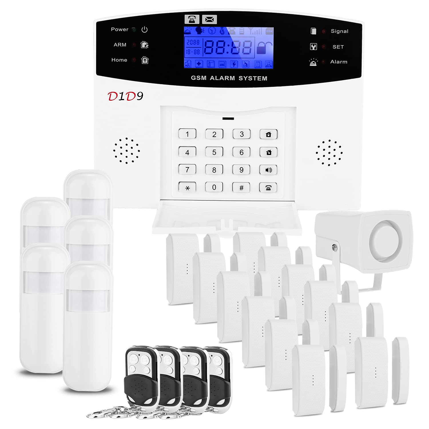 D1D9 Home Alarm System Wireless Built In Antenna Scare Burglar Away For Diy Gsm House Security