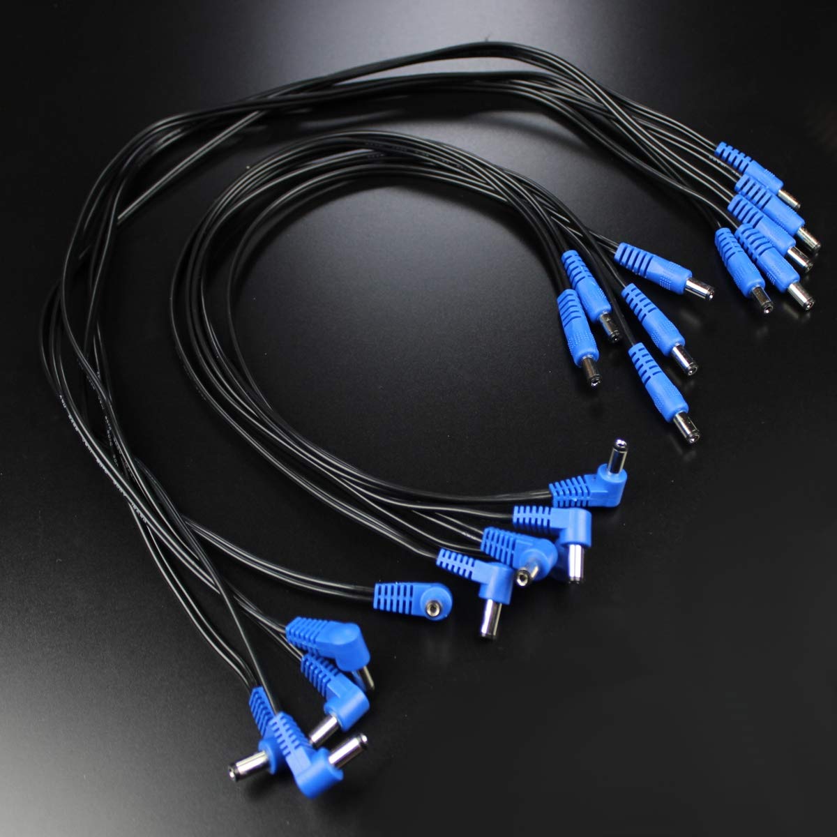 10 Pack Effects Pedal Dc Power Patch Cables Cords Pedalboard 5.5Mm / 2.1Mm 18Awg