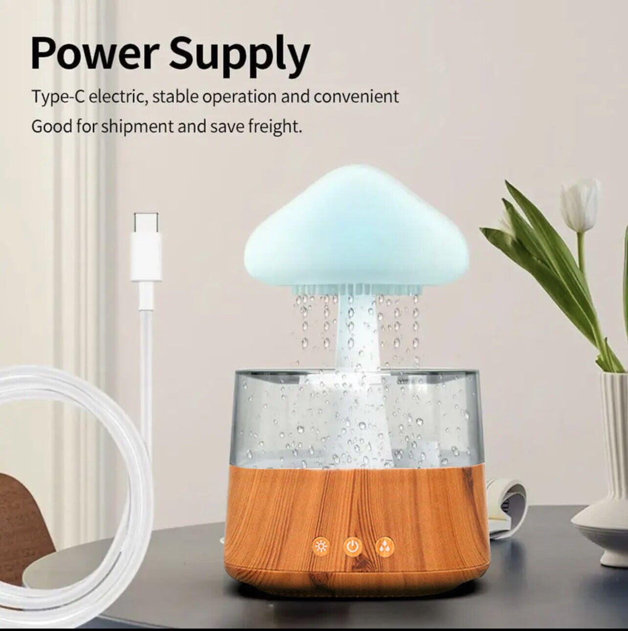 Rain Cloud Humidifier Water Drip With Adjustable Led Lights White Noise Humidification Desk Fountain Bedside Sleeping Relaxing M