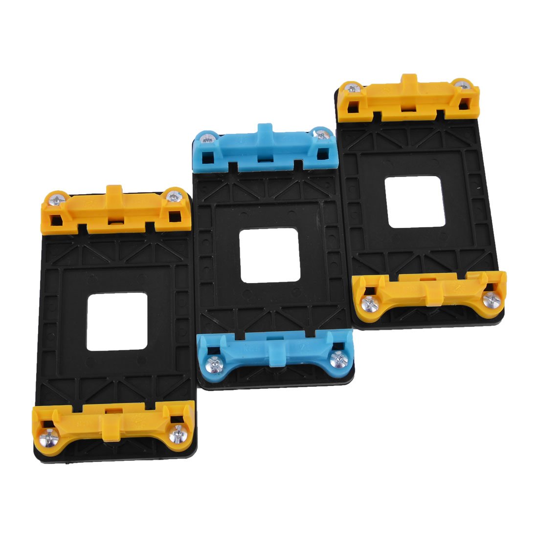 Uxcell Cpu Fan Mount Bracket Holder Base 3Pcs Yellow Blue For Amd Am2 Am2+ Am3 Am3+ Fm1