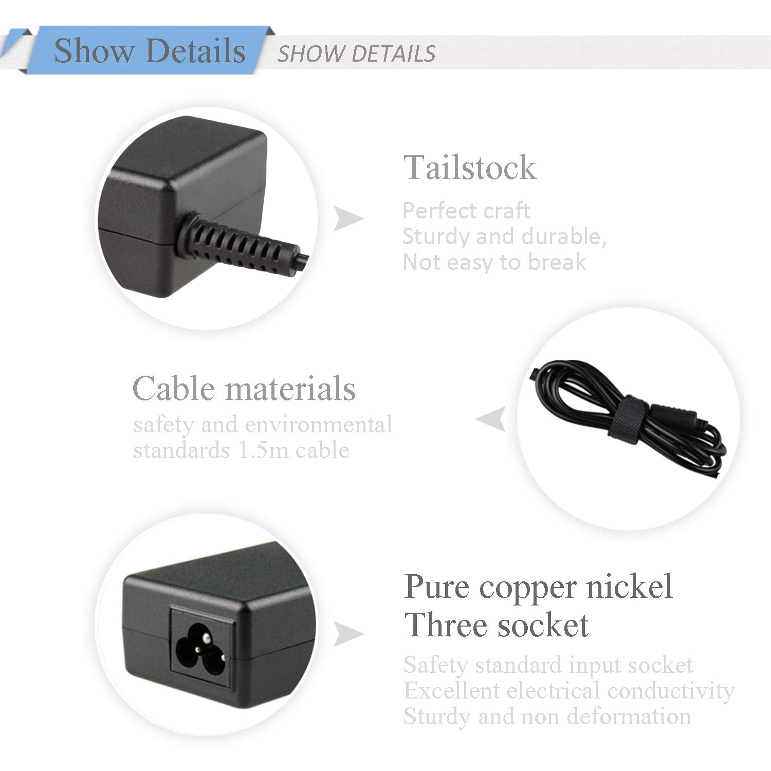 65W Ac Charger Fit For Lenovo Ideapad 3 5 Flex 5 4 6 11 14 15 Flex 14 Flex 15 Flex 5 1470 5 1570 4 1470;Lenovo Ideapad 110 110S