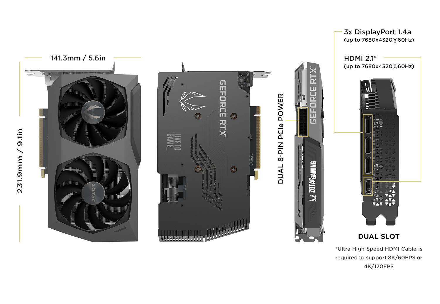 Zotac Gaming Geforce Rtx 3070 Twin Edge Oc 8Gb Gddr6 256 Bit 14 Gbps Pcie 4.0 Gaming Graphics Card, Icestorm 2.0 Advanced Coolin