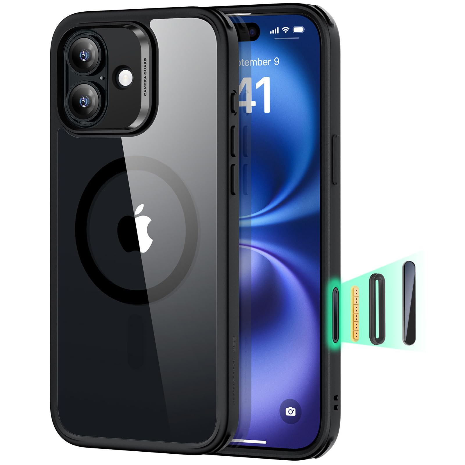 ESR for iPhone 16 Case, Compatible with MagSafe, Shockof Military-Grade tection, Magnetic Phone Case for iPhone 16, Classic Hybr
