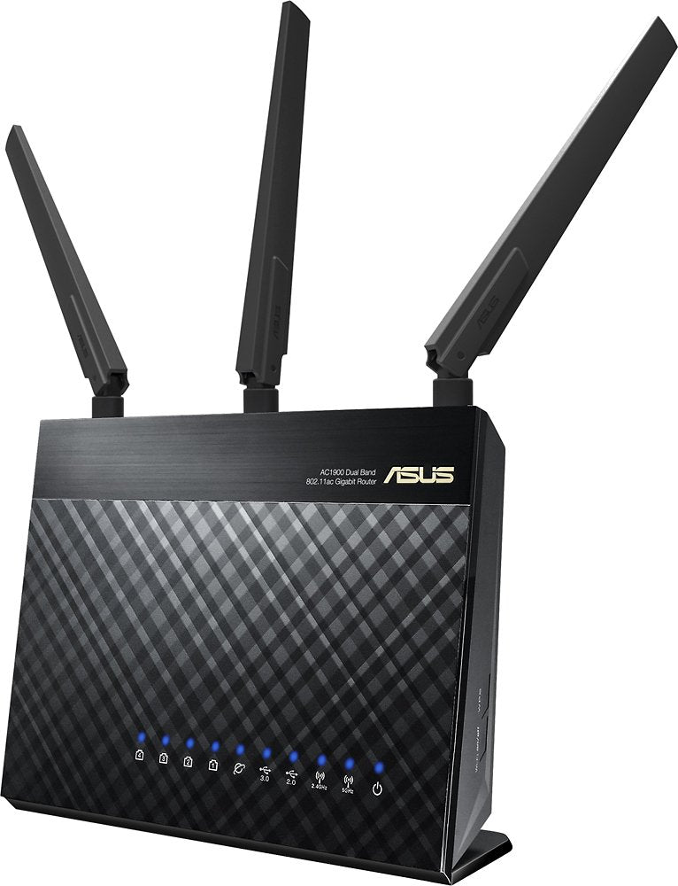 Asus Wifi Router (Rtac1900P)  Dual Band Gigabit Wireless Internet Router, 5 Gb Ports, Gaming & Streaming, Aimesh Compatible, F