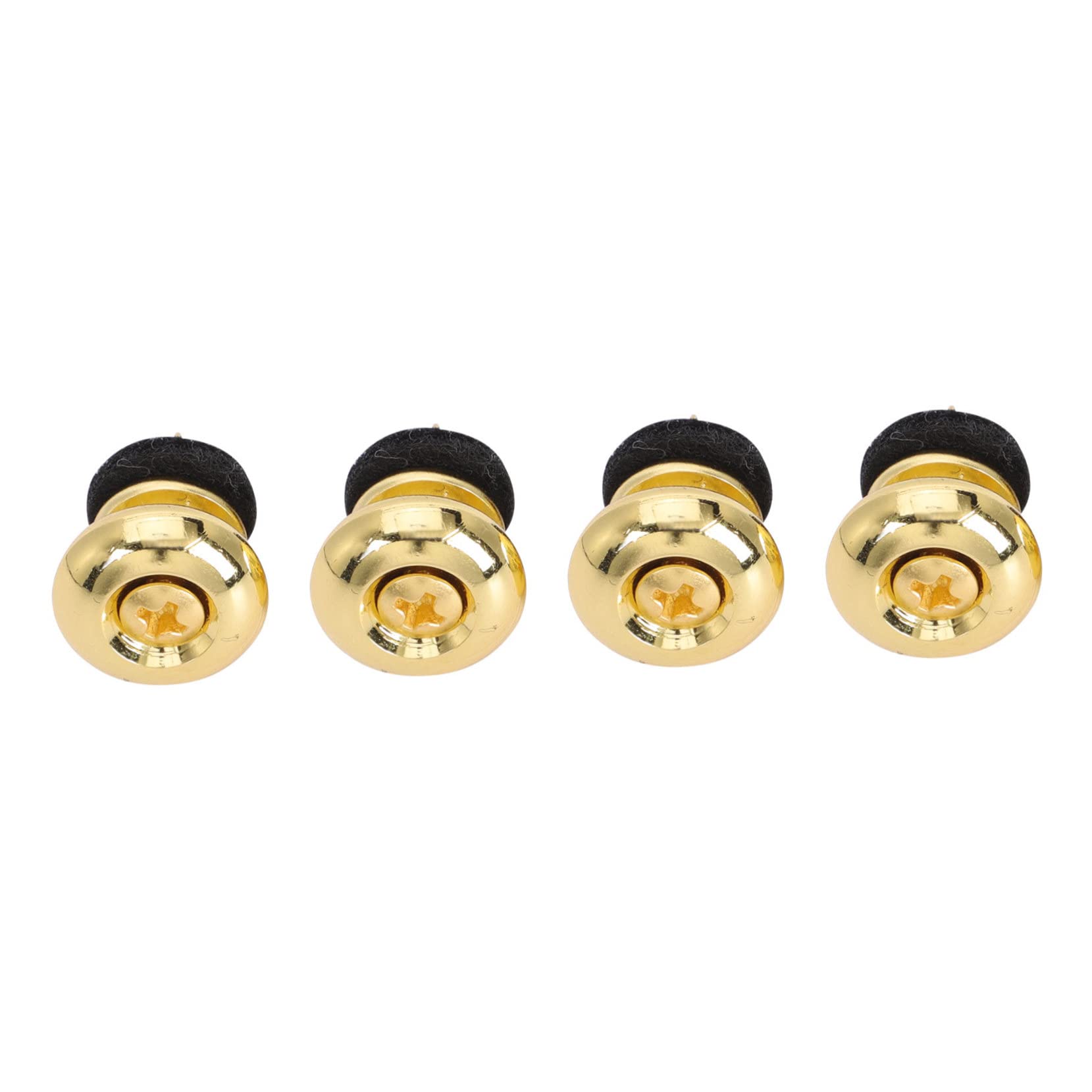 SHOWERORO 4pcs Guitar Strap Locks Antiskid End Pins for Electric Guitar Bass Ukulele Smooth Design Easy Installation Gold Finis